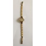 Vintage 9 karat Gold Ladies. Rotary Watch with 9 karat Gold Bracelet working order - tot 13 grams.