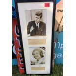 Framed Press Photographs of President Kennedy and Jacqueline Kennedy.