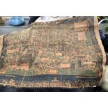 Vintage 1930s Southern Railway Map on Cloth of London - 47 1/2" x 35".