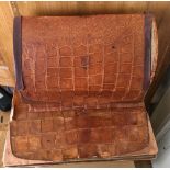 Vintage Leather Stationery Box and Folder with 9 karat Gold Mounts.