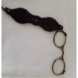 Tortoiseshell + Silver Folding Lorgnette Spectacles c Early 1800s