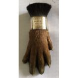 Vintage Taxidermy Badger Paw Shaving Brush.