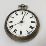 Antique Silver Cased Verge Pocket Watch c1800 in an ticking order.