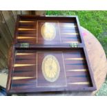 Victorian Chess&Backgammon Board - 15 1/4" x 9 1/4" closed.