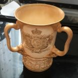 Queen Victoria Diamond Jubilee Celebration Doulton Three Handled Cup - 6 3/4" tall 1837-1897.
