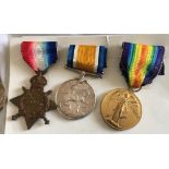 World War One Trio of Medals to the Essex Regiment.