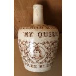 The Cream of Highland Whiskies My Queen Jubilee Blend Whisky Flagon - 8 1/2" tall.