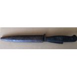 WW1 1914 Feldzug 1915 Dagger with one side of wooden handle missing - 11 1/8" overall.