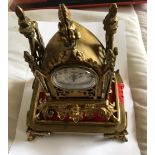 Antique Brass Tower Clock (8 1/2" x 6 1/2") set with a Pocket Watch Verge Movement - non runner.