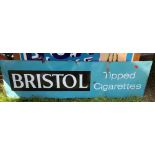 Bristol Tipped Cigarettes Enamel Sign - 60" x 17".