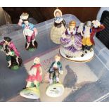 Lot of Figures to include Royal Doulton Jack and Jill 5 1/2" tall each.