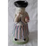 Scottish Pottery Toby Jug. The Lady Snuff Taker, Portobello Pottery c1820 - 25cms tall.
