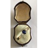 Vintage 18 karat Gold, Diamond and Sapphire Ring - size (S).