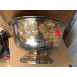 Large Silver Plated Bowl presented to the HMS Rowley 1943 by Miss L V Cochrane Sponsor.