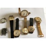 Lot of 8 Vintage Wristwatches and Pocket Watch - 4 of which are shown working.