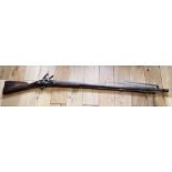 Antique GRICE 1759 dated Brown Bess - Aberdeen Militia? marked 1/74 with matching bayonet.