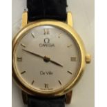 18 karat Gold Ladies Omega De Ville Watch - working order.