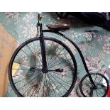 Vintage Childs Penny Farthing Bicycle - big wheel 24" diameter - small wheel 10" diameter.
