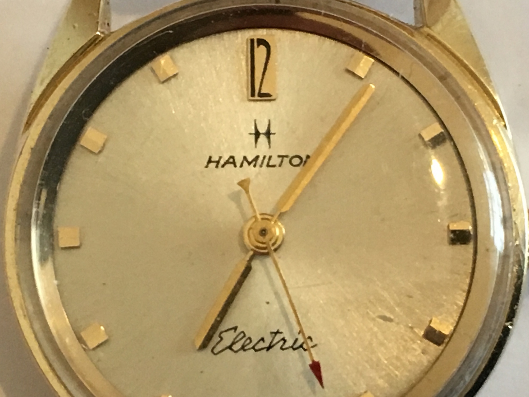 Vintage Hamilton Electric 14 karat Gold Watch - total weight 25 grams. - Image 6 of 6