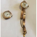 2 x 9 karat Gold Watches one with 9ct Bangle - Total weight of watches 38.7 grams.