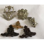Lot of Vintage Military Cap Badges - Artillery - Highland Light Infantry - Irish etc.