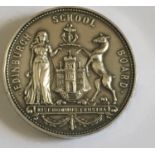 Edinburgh School Board Leaving Certificate Medal awarded to Annie G Haig - 44mm diameter.