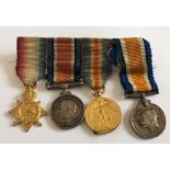 Group of 4 WW1 Miniature Medals.