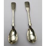 Scottish Provincial Silver Cameron Dundee Pair of Crested Egg Spoons - 5 1/2 - 39 grams weight.