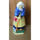 Vintage Henriot Quimper Figure - 22cm tall.