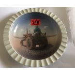 Copenhagen Porcelain Denmark Hand Painted Tractor Bowl/Dish - 22cm diameter.