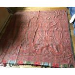 Very Antique Paisley Shawl approximately 13 feet long by 6 1/4" feet wide.