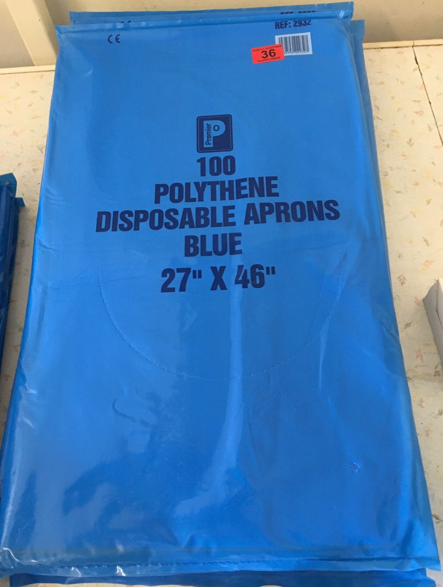 Lot of 5 Packs of Disposable Aprons approx 36" x 24" with 100 in each pack.