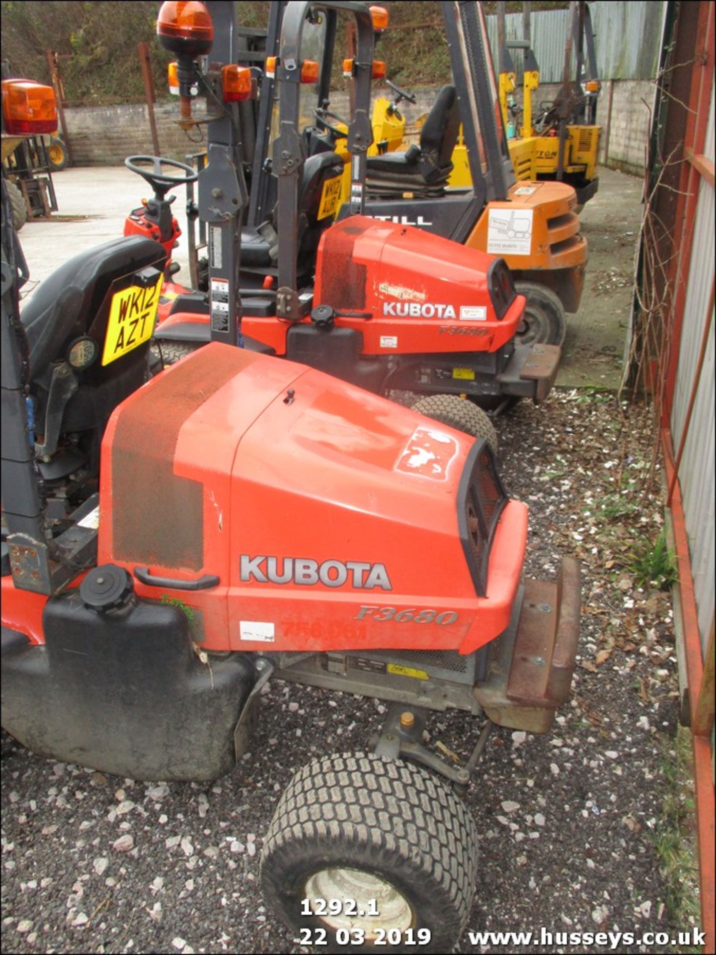 KUBOTA F3680 OUT FRONT MOWER WK12AZT (SHOWING 1505 HRS) V5, 758061 - Image 2 of 4