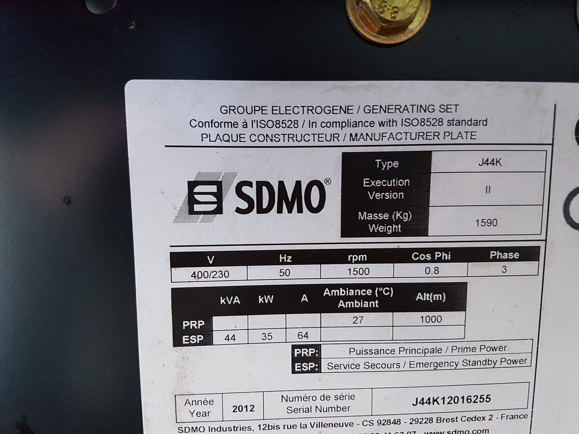 SDMO 415/230V GENERATOR IN SOUND PROOF CONTAINER,JOHN DEERE ENGINE RUNS & MAKES POWER - Bild 6 aus 8