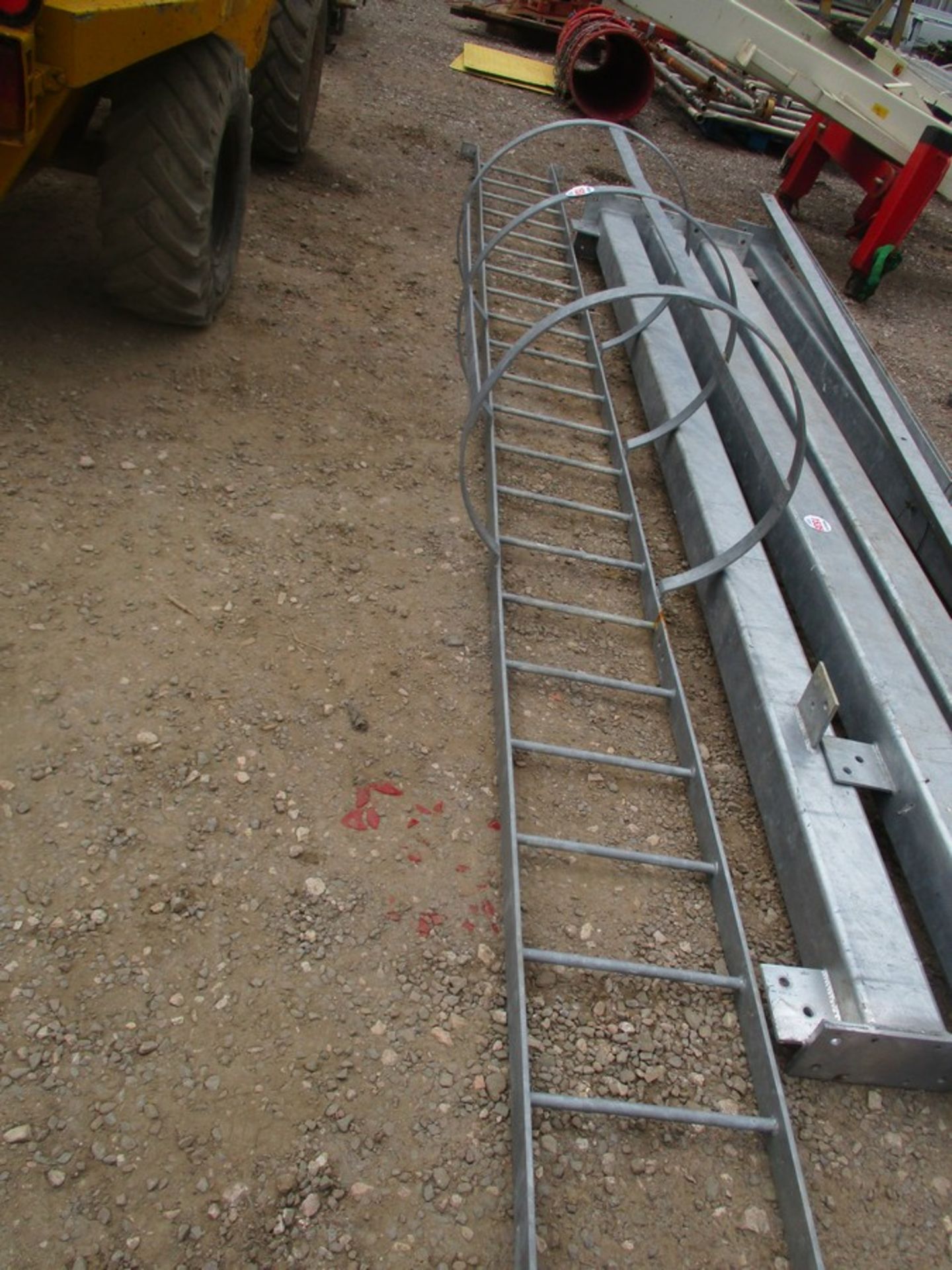 18FT GALV STEEL STAIRCASE & SAFETY CAGE