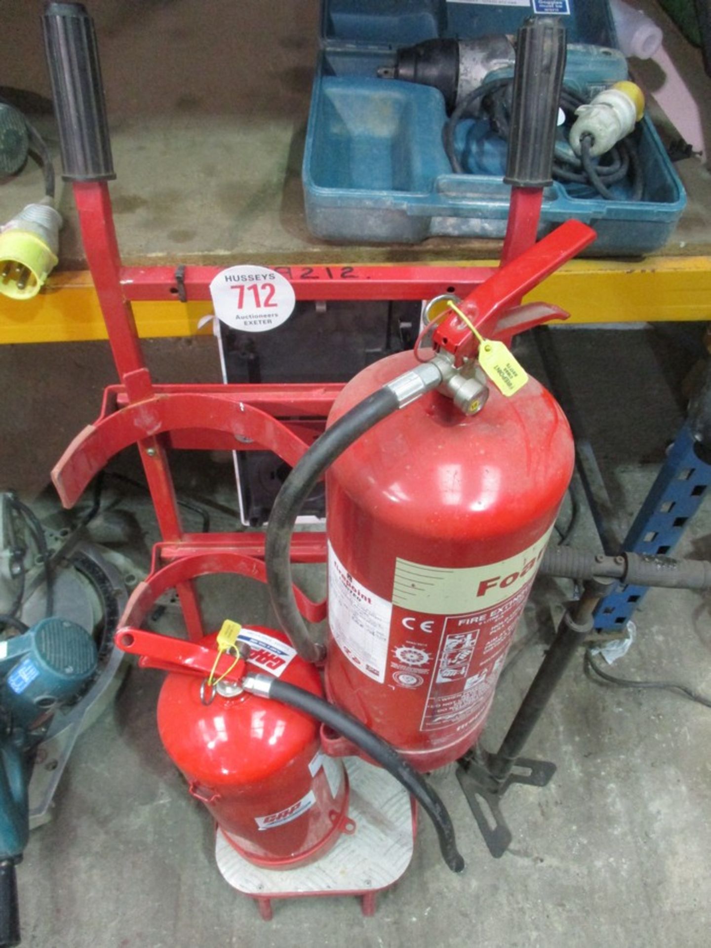 FIRE EXTINGUISHERS & TROLLEY