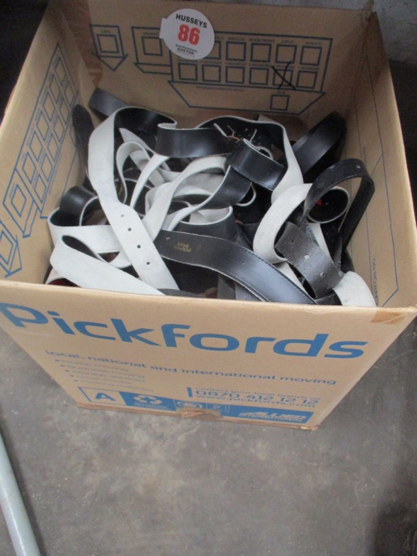 BOX OF BELTS