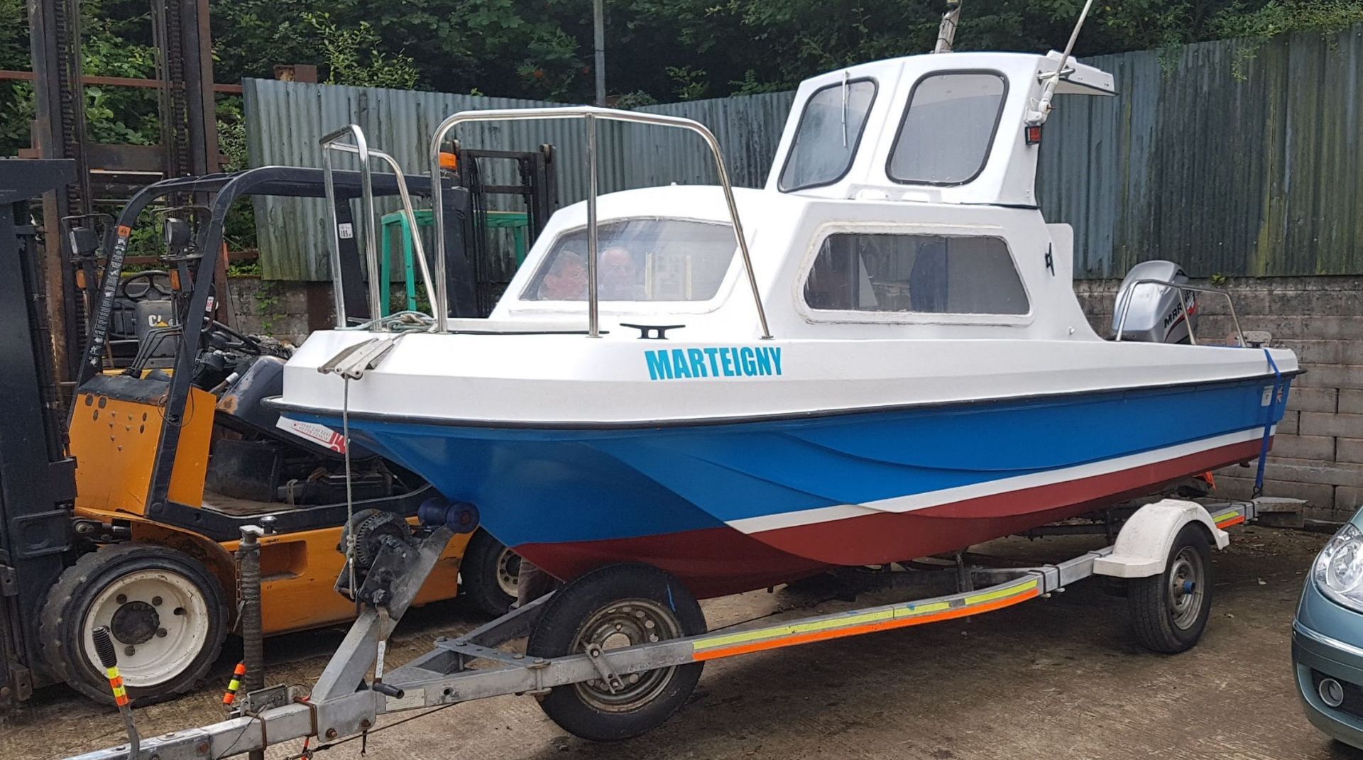 WILSON FLYER 17FT FISHER C/W 2014 MARINER 40HP 4 STROKE OUTBOARD ONLY DONE 30HRS, BRAKED TRAILER