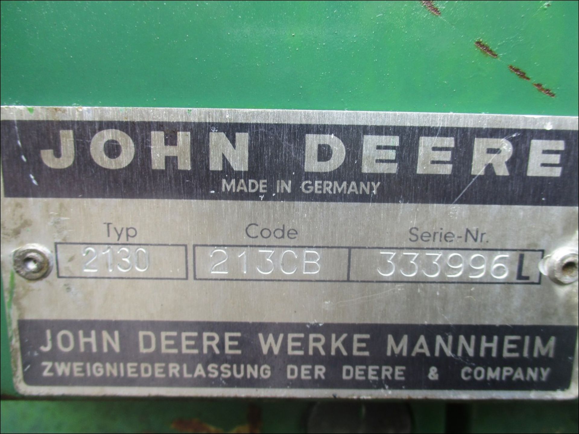 JOHN DEERE 2130 TRACTOR XUD 890V (KEY NO V5) - Image 7 of 7