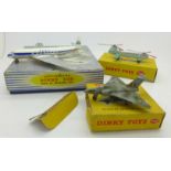 Three Dinky Toys aircraft, 735, 715 and 702,