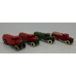 Four pre-war Dinky Toys model vehicles,