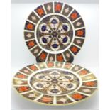 A pair of Royal Crown Derby 1128 pattern Imari plates,