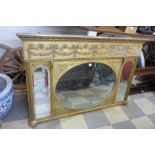 A 19th Century French gilt overmantel mirror