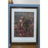 A John William Waterhouse Pre-Raphaelite print, La Belle Dame Sans Merci,