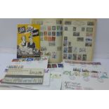 First day covers and a stamp album