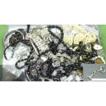 Costume jewellery including faceted bead necklaces