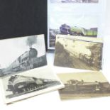 An album of train postcards,