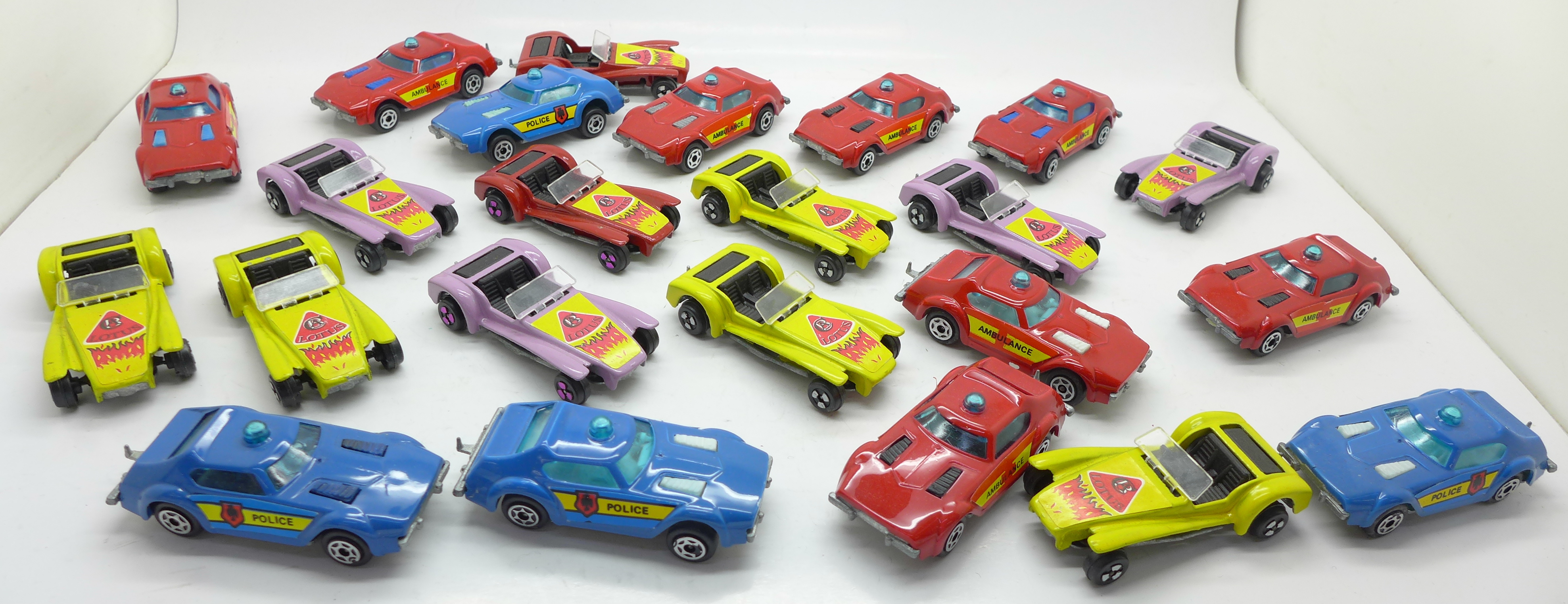 Die-cast model vehicles, ambulance,