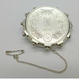 A Japanese silver one yen coin brooch, 36.