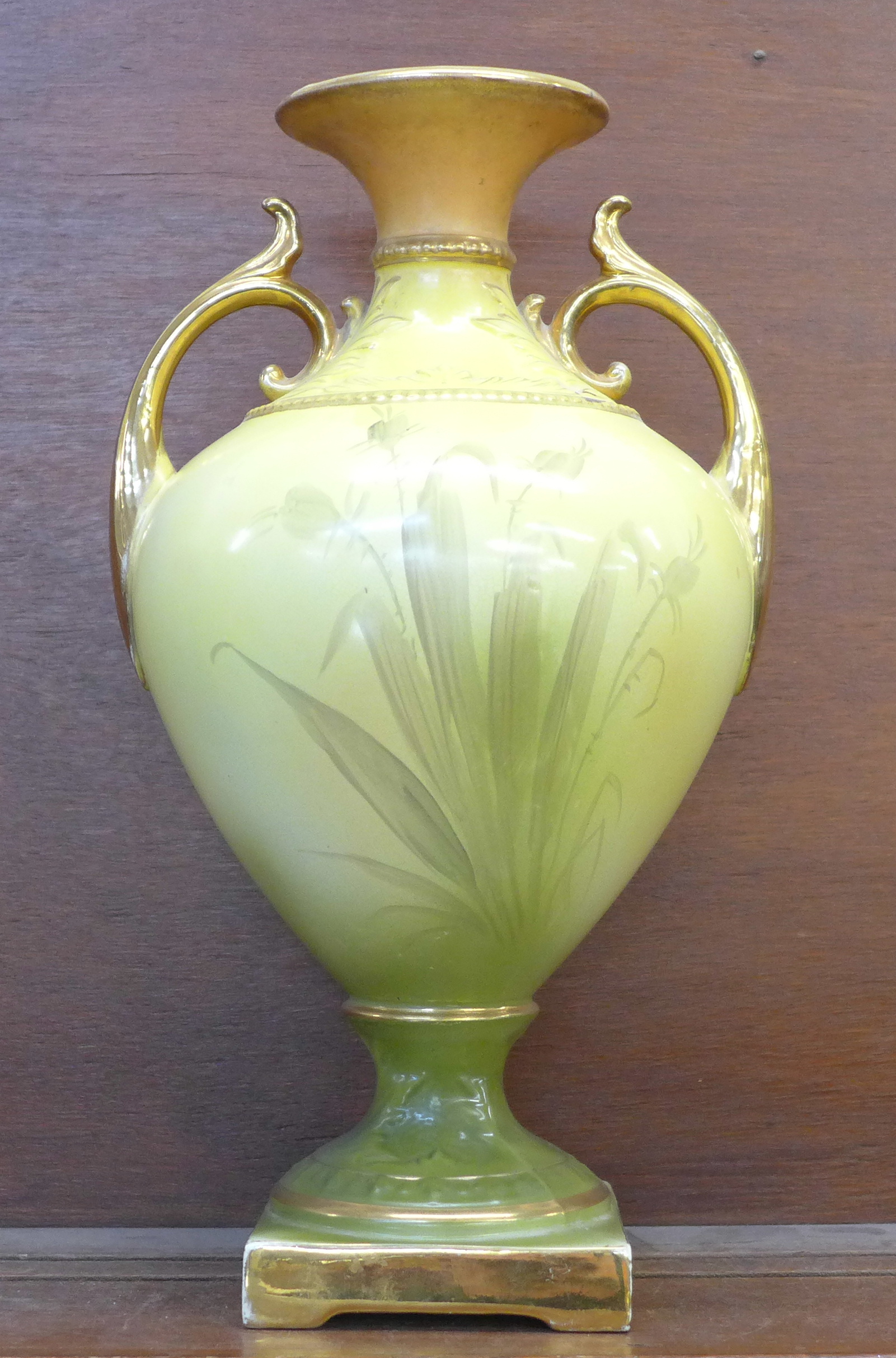 A hand decorated continental vase, 39. - Image 3 of 3